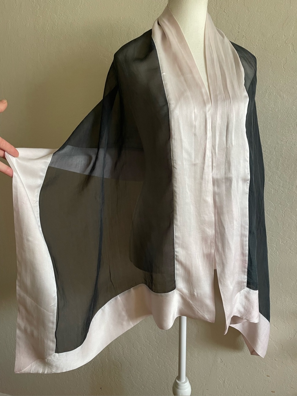 Organza and mulberry silk wrap